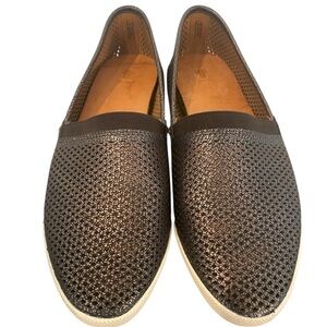 Frye Melanie Slip On Sneakers Flats Shoes Black Pewter Leather